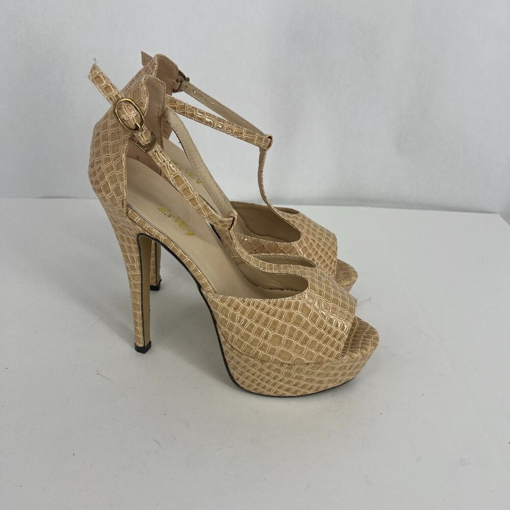 ZriEy T Strap Python Platform Heels (Similar to Giuseppe Zanotti)